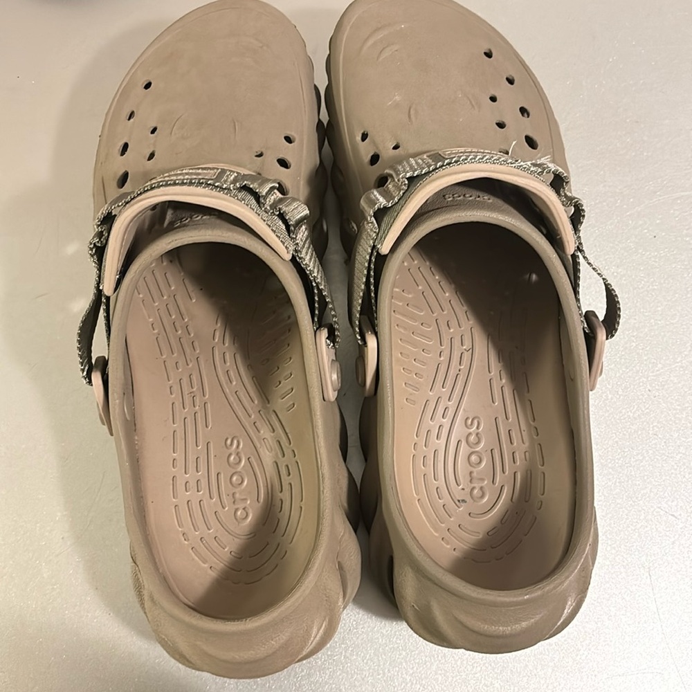 CROCS Men's Slip-On Clogs in Taupe Beige